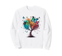 Arc-en-Ciel Papillon Arbre coloré Amoureux Graphique Sweatshirt
