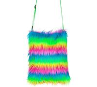 Arc-en-ciel peluche sac à bandoulière années 80 - sac à main multicolore