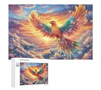 Arc-en-Ciel Phoenix avec Papillons Puzzle 1000 Pièces pour Couples Collaboration À Domicile Pensée Stratégique Cadeau pour Romance 1000 PCS