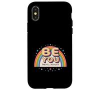 Arc-en-Ciel rétro des années 80 Be You They'll Adjust Pride Art Coque pour iPhone X/XS