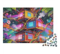 Arc-en-Ciel Treehouse Escape Explosion Puzzle en Bois Imperméable DIY Puzzles De 1000 Pièces pour Adultes Cadeaux Impossible Jeux De Stimulants