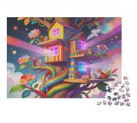 Arc-en-Ciel Treehouse Escape Explosion Puzzle en Bois Imperméable DIY Puzzles De 1000 Pièces pour Adultes Cadeaux Impossible Jeux Éducatifs