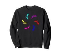 Arc-en-Ciel Volant Mignon et Chic sur Talons Aiguilles Noirs Sweatshirt