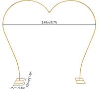Arc en forme de cœur, acier au carbone, 2,65 m x 2,35 m, capacité de charge 8 kg, or, XL