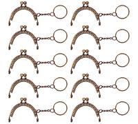 Arc en Métal Cadre Baiser Fermoir Serrure Semi-Circulaire Sac À Main Sac Cadre Fermoir Serrure Fermoirs Craft Cadre avec Porte-clés pour DIY Porte-Monnaie Faisant 10 Pièces (Bronze)