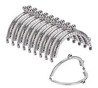 Arc en Métal Cadre Baiser Fermoir Serrure Semi-Circulaire Sac À Main Sac Cadre Fermoir Serrure Fermoirs Craft Cadre pour DIY Porte-Monnaie Faisant 10 Pièces (Argent)