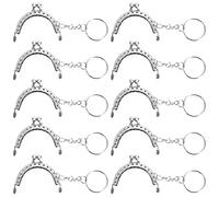 Arc en Métal Cadre Baiser Fermoir Serrure Semi-Circulaire Sac À Main Sac Cadre Fermoir Serrure Fermoirs Craft Cadre avec Porte-clés pour DIY Porte-Monnaie Faisant 10 Pièces (Argent)