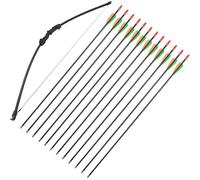 Arc et flèche Ensemble Takedown Arc recurve et 12pcs flèches en Fibre de Verre pour la Chasse Junior débutant Main Gauche et Droite 15lbs