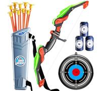 Arc et flèche pour Enfants avec Lumières LED, Jouet Enfant de Tir à l'arc Lumineux avec Carquois, 10 Flèches Ventouse et Cibles, Jouet d'Intérieur et d'Extérieur pour 3-12 Ans Garçons Filles