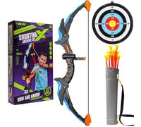 Arc et flèche pour Enfants, Jeu de Jouet à LED, 10 flèches avec ventouses, Objectif et charcon, Jouet d'entraînement intérieur et extérieur pour garçons et Filles