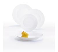 Arc Luminarc Harena Service de Table en Verre Opale Extra résistant pour 6 Personnes, 18 pièces, 100% hygiénique, Blanc