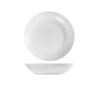 HOME Arc Pampille Lot de 6 assiettes creuses en opale blanche, 20 cm, effet diamant