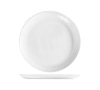 HOME Arc Pampille Lot de 6 assiettes plates en opale blanche, 25 cm, effet diamant