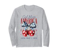 Arc patriotique et cerises God Bless America 1776 USA Cherry Manche Longue
