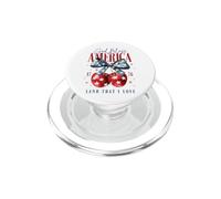 Arc Patriotique et Cerises God Bless America 1776 USA Cherry PopSockets PopGrip pour MagSafe