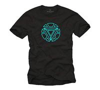 Arc Reactor T-Shirt Manches Courtes Col Rond - Stark Industries - Original Homme Man Teeshirt Noir Grande Taille S