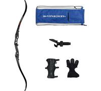 arc recurve 56" pour la chasse, poids de tirage réglable, protège-bras et protège-doigts inclus, 50 livres