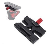 Arca Adaptateur de serrage à dégagement rapide avec bouton de levier et trou de vis 3/8, compatible avec tête de trépied standard ARCA-SWISS et plaque de dégagement rapide, Manfrotto 200PL 410PL,