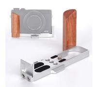 Arca-Swiss Support en forme de L pour poignée en bois pour Canon G7X III/G7X II, plaque de dégagement rapide avec griffe froide et accès au compartiment de batterie Argenté