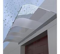 Arcade Auvent de Porte - Auvent Extérieur en Polycarbonate Imperméable Résistant aux UV Pare-soleil pour Portes Largeur Réglable 40-360cm Design Invisible pour Améliorer L'attrait De La Courbe