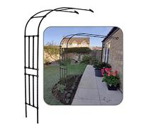 Arcade de Roses Demi-Ronde Murale en Métal, Arche Décorative pour Jardin et Patio, Support Treillis pour Plantes Grimpantes, Pergola Extérieure Résistante, Noir/Blanc(Noir,W150XH240CM)