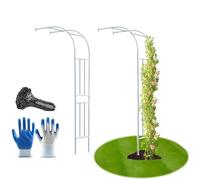 Arcade Demi De Roses Montage Mural, Arche De Jardin en Acier, Arceau À Rosiers Tuteur pour Plantes Grimpantes, Décoration De Fête De Mariage(White,1.8M*2.4m/5.9FT*7.8FT)