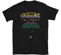 Arcade Galaxian Space Invaders Video Game Retro Vintage 80S Alien Gaming Men's T-Shirt Unisex Black Cotton Hip Hop Print Tee Shirts 3XL
