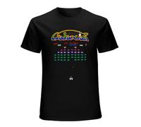 Arcade Galaxian Space Invaders Video Game Retro Vintage 80S Alien Gaming Men's T-Shirt Unisex Black Cotton Hip Hop Print Tee Shirts S