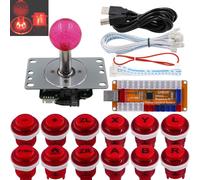 Arcade Game LED Controller Lamp USB Encoder Gamepad Cherry MX Microswitch Light Button 4-8way LED Joystick for Nintendo Switch PC PS3 Raspberry Pi MAME