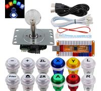 Arcade Game LED Controller Lamp USB Encoder Gamepad Cherry MX Microswitch Light Button 4-8way LED Joystick for Nintendo Switch PC PS3 Raspberry Pi MAME