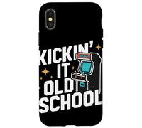 Arcade Kickin It Old School Arcade Machine rétro Gaming Coque pour iPhone X/XS