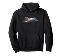 Arcade Patriotic Distressed Red White Blue Design Sweat à Capuche