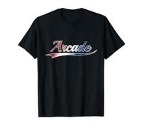 Arcade Patriotic Distressed Red White Blue Design T-Shirt