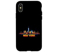 Arcade vidéo rétro New York 8 Bits, Style Gamer Gaming, années 80 Coque pour iPhone X/XS