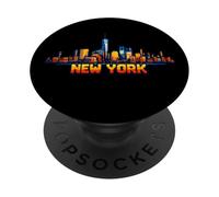 Arcade vidéo rétro New York 8 Bits, Style Gamer Gaming, années 80 PopSockets PopGrip Adhésif