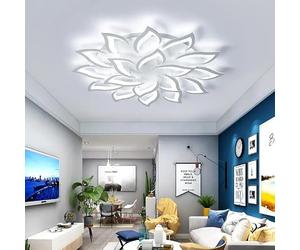 Arcadia Luminaire Plafonnier LED Moderne avec Lumière Chaude et Froide Dimmable avec Télécommande et App - Lustre Chambre Salon Cuisine Chambre Enfant Séjour - 11000LM 148W 100cm - Modèle Atena