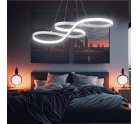 Arcadia Suspension Led Plafond Moderne, Lampe Salon, Chambre, Cuisine, Chambre d'enfant avec télécommande et application mobile, Led Variable avec Lumière Chaude et Froide - 3500 LM 80 Cm
