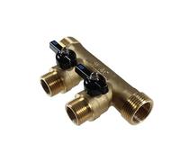 Arcanaute - Collecteur sanitaire avec mini-vannes - Collecteur Mini-vanne 1" (26/34) - 2 Départs Mâle 3/4" (20/27) -