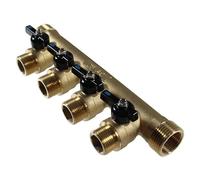 Arcanaute - Collecteur sanitaire avec mini-vannes - Collecteur Mini-vanne 1" (26/34) - 4 Départs Mâle 3/4" (20/27) -