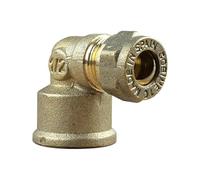 Arcanaute - Raccord laiton bicône - Coude bicone 1/2" (15/21) Femelle - Cuivre Ø10 -