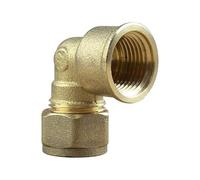 Arcanaute - Raccord laiton bicône - Coude bicone 1/2" (15/21) Femelle - Cuivre Ø14 -