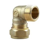 Arcanaute - Raccord laiton bicône - Coude bicone 1/2" (15/21) Mâle - Cuivre Ø12 -