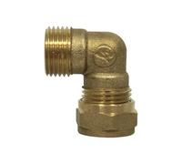 Arcanaute - Raccord laiton bicône - Coude bicone 1/2" (15/21) Mâle - Cuivre Ø16 -