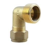 Arcanaute - Raccord laiton bicône - Coude bicone 3/4" (20/27) Mâle - Cuivre Ø14 -