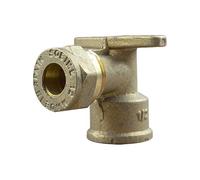 Arcanaute - Raccord laiton bicône - Coude bicone avec base de fixation 1/2" (15/21) Femelle - Cuivre Ø12 -