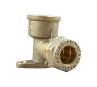 Arcanaute - Raccord laiton bicône - Coude bicone avec base de fixation 1/2" (15/21) Femelle - Cuivre Ø14 -