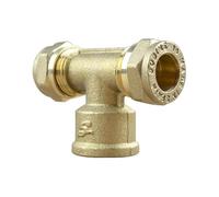 Arcanaute - Raccord laiton bicône - Té bicone 1/2" (15/21) Femelle - Cuivre Ø14 -