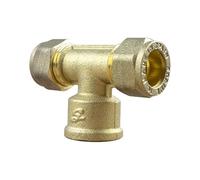 Arcanaute - Raccord laiton bicône - Té bicone 1/2" (15/21) Femelle - Cuivre Ø16 -