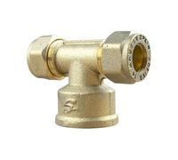 Arcanaute - Raccord laiton bicône - Té bicone 3/4" (20/27) Femelle - Cuivre Ø14 -
