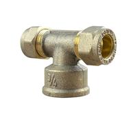 Arcanaute - Raccord laiton bicône - Té bicone 3/4" (20/27) Femelle - Cuivre Ø16 -